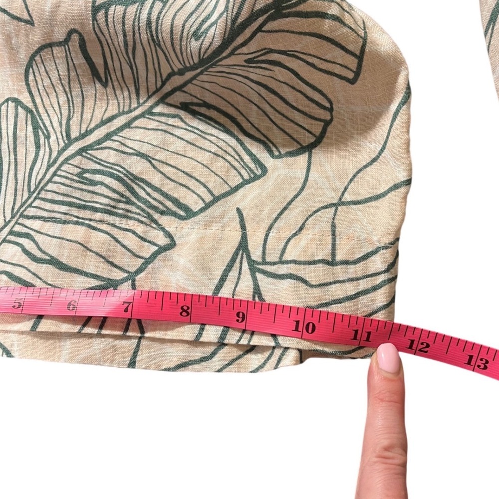 Rachel Zoe 100% Linen Tropical Palm Leaf Wide Leg Pants Peach Green Plus 1X - Picture 9 of 9